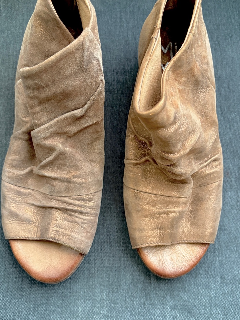 Miz Mooz Chase Wide Peep-Toe Booties size 39